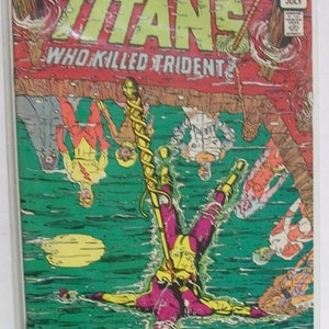 New Teen Titans  #33 Who Killed Trident  VG-Fine Condition Vintage  Comic Book - Dc Comics 1983