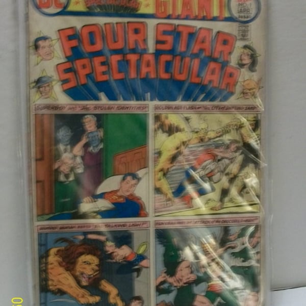 Vintage Comic Book  1976 Four Star Spectacular  #1 Giant Superboy, Golden Age Flash, Hawkman, Wonder Woman   Fair-Good ConditionAll Reprints
