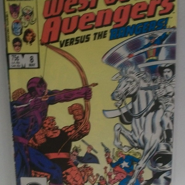 West Coast Avengers #8  Vs The Rangers, Guest Starring The Thing from Fantastic Four VF-NM Unread Vintage Marvel Comic Book 1985 Great Gift