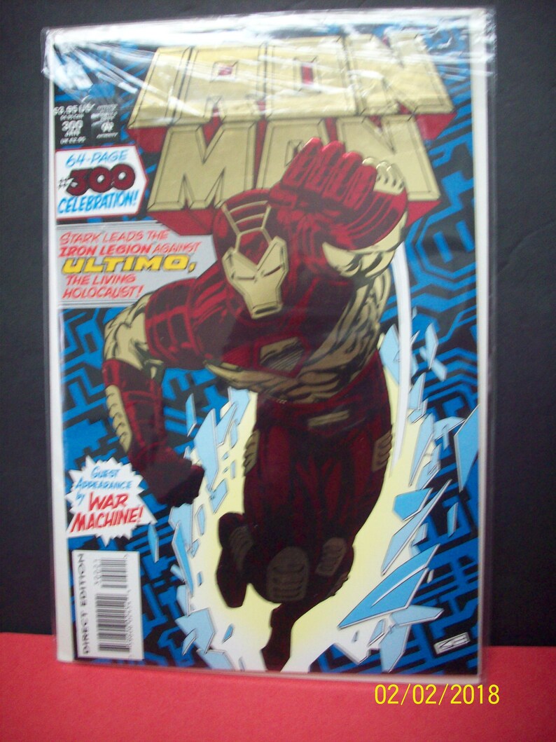 Vintage Comic Book Iron Man 300 64 Pages Iron Man Vs Ultimo Guest War Machine Vf Nm Unread Condition 1994 Marvel Comics Great Gift Idea