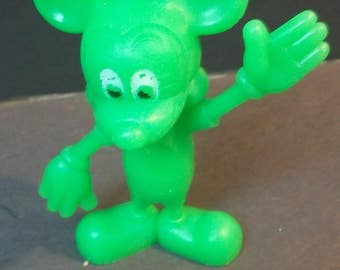 Louis Marx Green Mickey Mouse Walt Disney Toys Waving 6" Figure In Shorts 1971