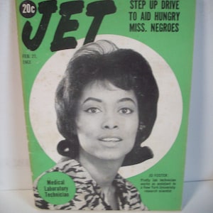 Step Up  Aid to Negroes Jet Magazine Feb 21, 1963 Vintage African American Pocket Size Magazine Arts/Crafts Black History Project Gift Idea