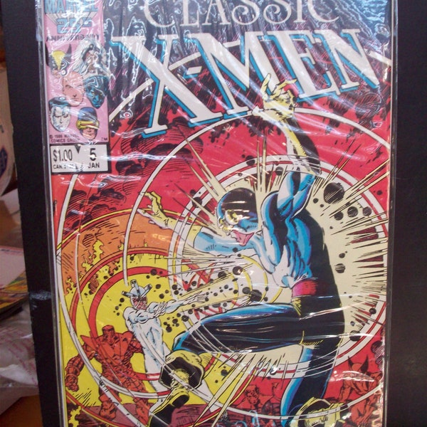 Classic X-Men #5  CyClops Vs His Brother Havok Cover VF-NM Cond Vintage Comic Book  1987 Marvel Comics