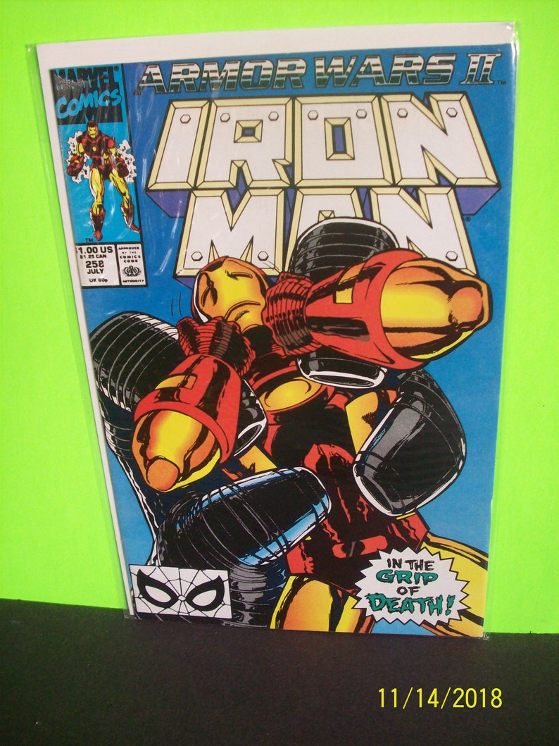Iron Man 258 Iron Man Armor Wars Ii Pt 1 Of 9 Vf Nm Unread Vintage Marvel Comic Book 1990 Great Gift Idea