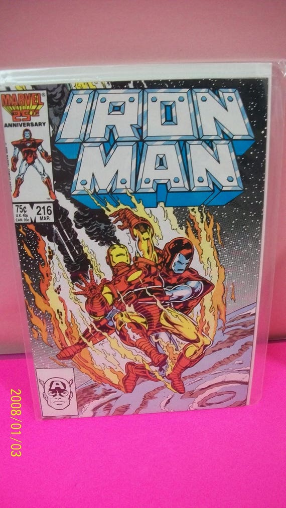 Iron Man 216 James Rhodes As Iron Man Vf Nm Unread Vintage Comic Book 1987 Marvel Comics Great Christmas Gift