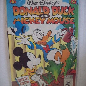 Walt Disney&#39;s Donald Duck And Mickey Mouse #3 Mickey In Garden VF-NM Cond  Vintage Kids Comic Book Gladstone