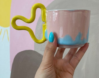 Handmade coffee cup, Ceramic mug, Cute mug, Minimal gift, Coffee mug, Cute Animal