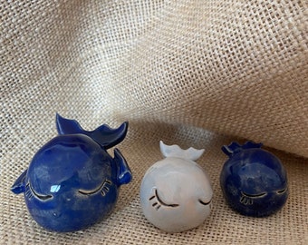 Ceramic whale, Ceramic, Whale calf  , Cute whale , Miniature Ceramic, Handmade Ceramic whale