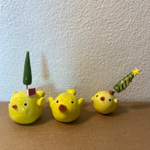 Set of ceramic Chick, Ceramic, Ceramic Bird , Cute Bird , Miniature Ceramic, Handmade Ceramic Bird