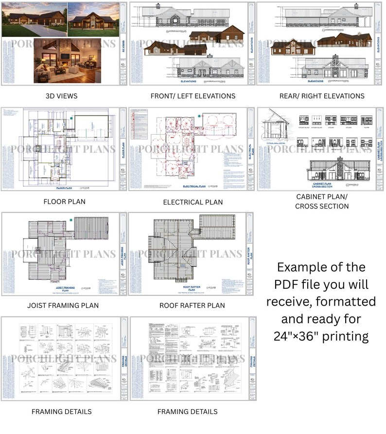 Modern Rustic Ranch House Plan | 3 Bed | 2 Bath | 3-car Garage ...