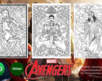Download Marvel Coloring Book Etsy