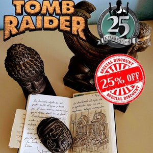 25% OFF!!! TOMB RAIDER Handcrafted Travel Journal. Lara Croft Classic. Digital File Download. 145 pages plus extra material.