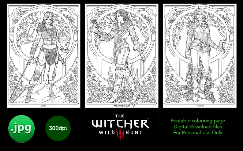 Download THE WITCHER wild hunt coloring Pack. Ciri alternative look ...