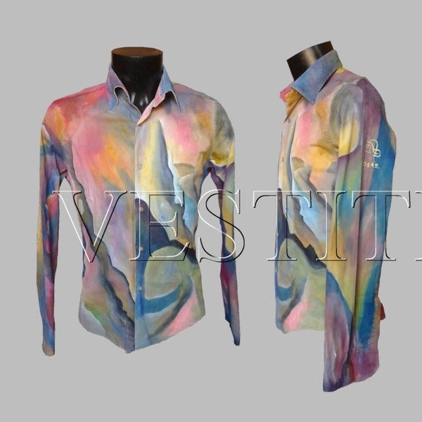 Camisa pintada a mano única en su tipo africana pequeño atuendo cool chic chico arte para usar playa dance chica retro modesto diciendo ideas algodón ponible