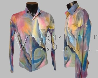 Hand painted shirt one of a kind african petite cool outfit chic guy art to wear beach dance girl retro modest saying ideas cotton wearable
