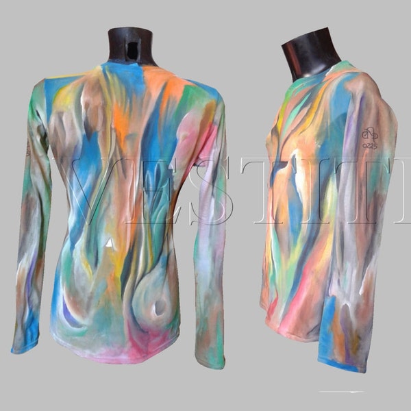 HAND PAINTED T SHIRT for womens clothing art funny t shirts custom t shirts festival clothing for mens tshirts boho unique unique clothing