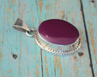 Sterling silver purple agate pendant MEX925 sterling purple pendant LT1402