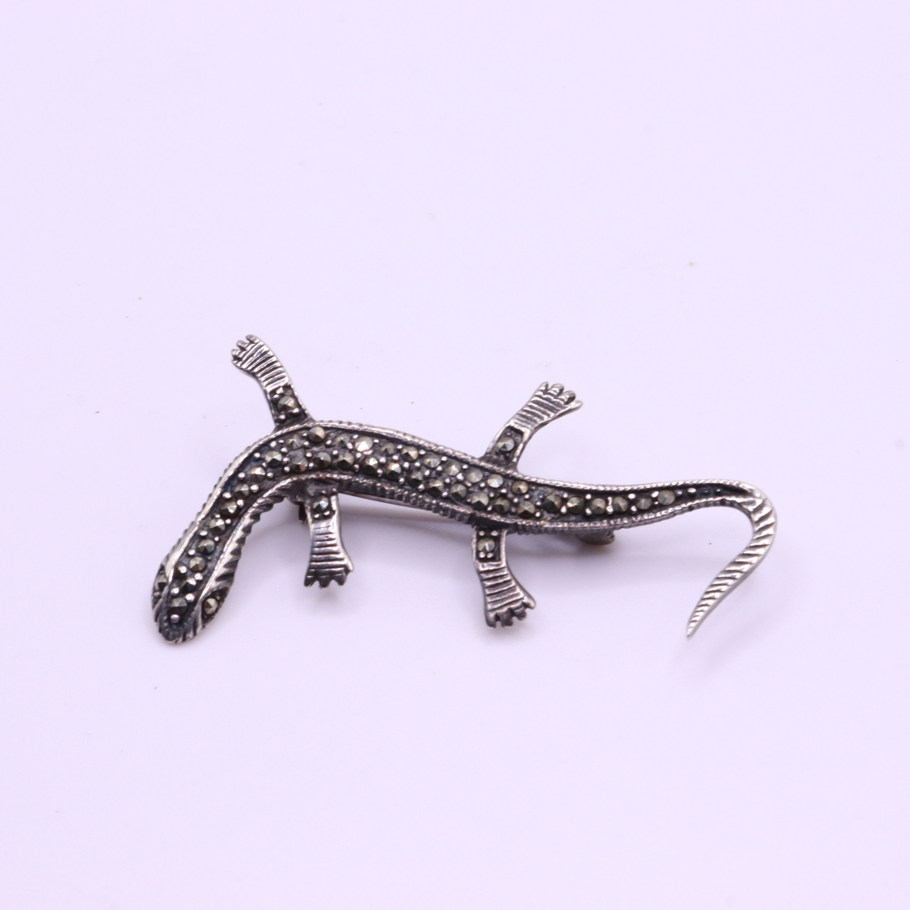 Marcasite lizard best sale brooch