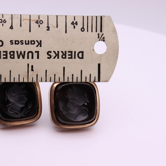 Rare Antique black intaglio cufflinks Pat'd 1884 … - image 2