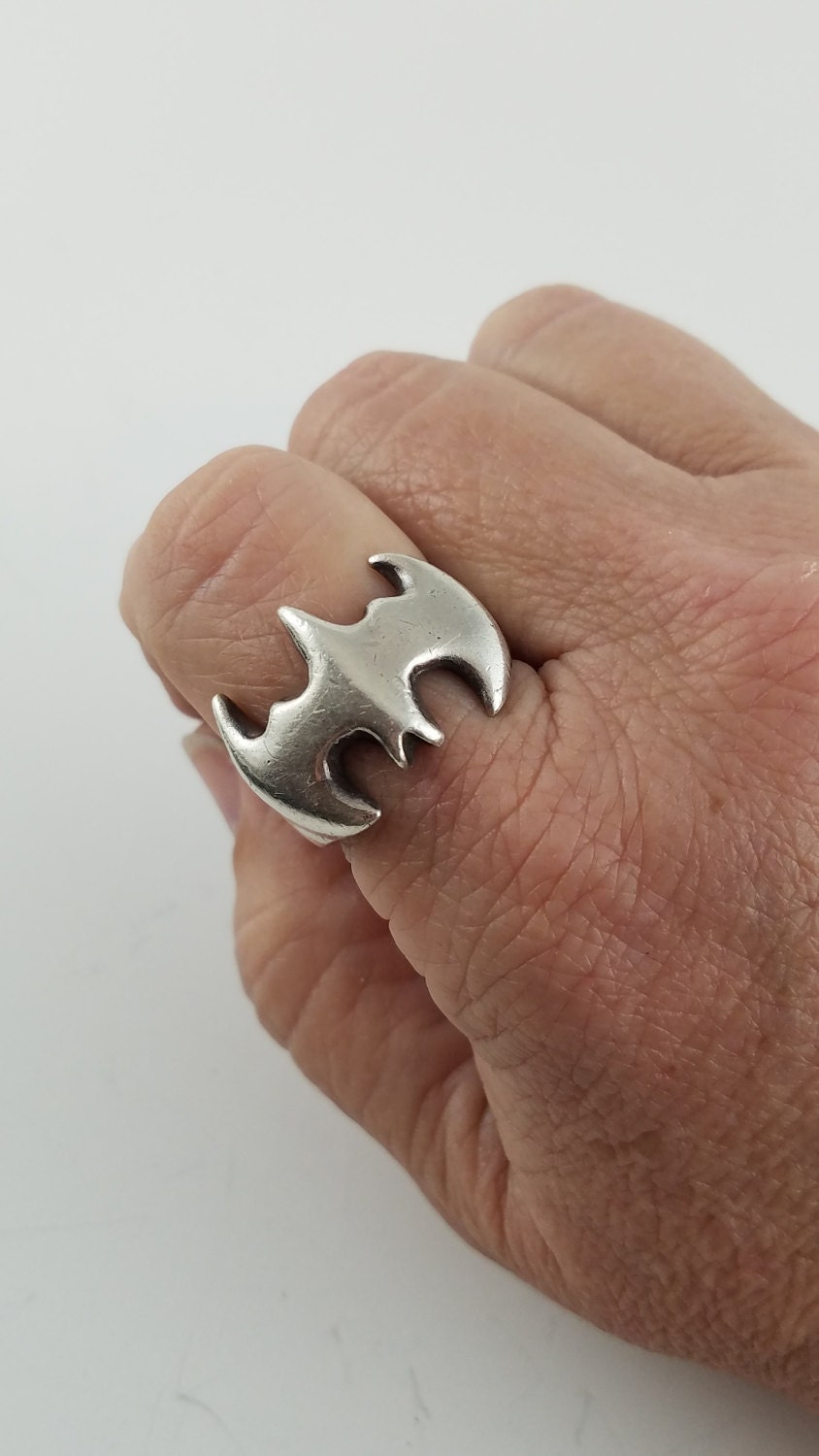Bat ring Sterling silver ring large sterling ring hero ring Etsy