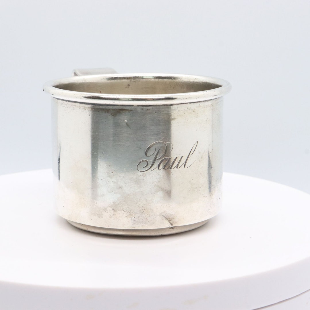 Vintage Stieff Sterling Baby Cup Engraved Paul Antique Silver First