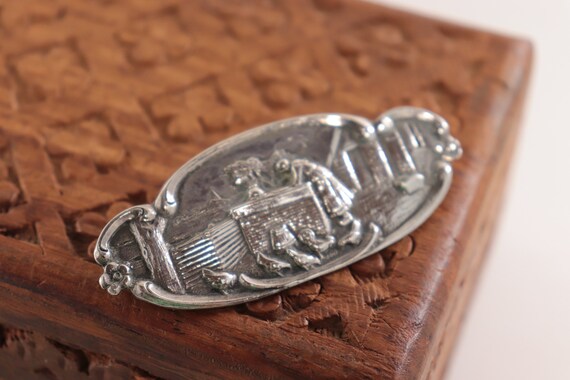 Antique Denmark Sterling silver Danish farm scene