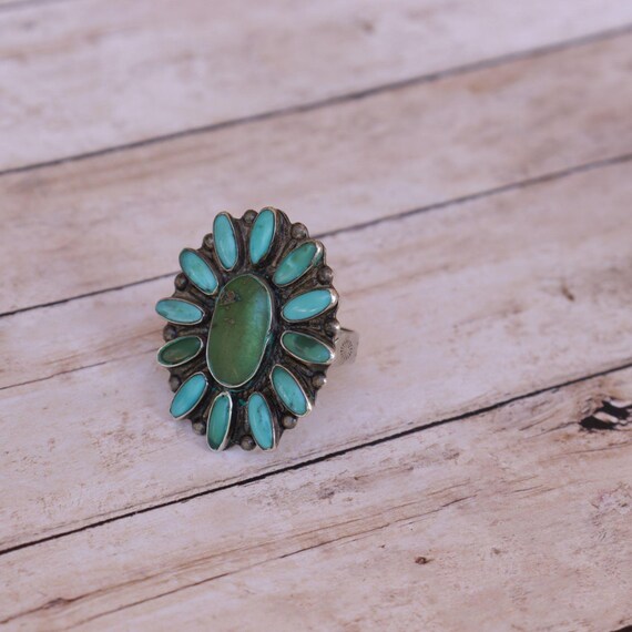 Turquoise Ring Size 6.5 Native American - cluster