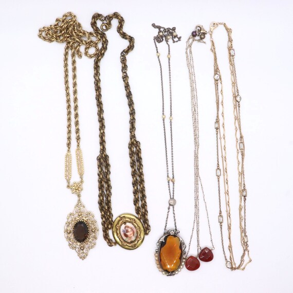 Lot of 5 Necklaces Vintage and Antique NECKLACES … - image 1