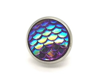 Metallic Purple Mermaid Lapel Pin Badge, Mermaid Scales Brooch, Dragon Scales, Gift Mermaid Fan