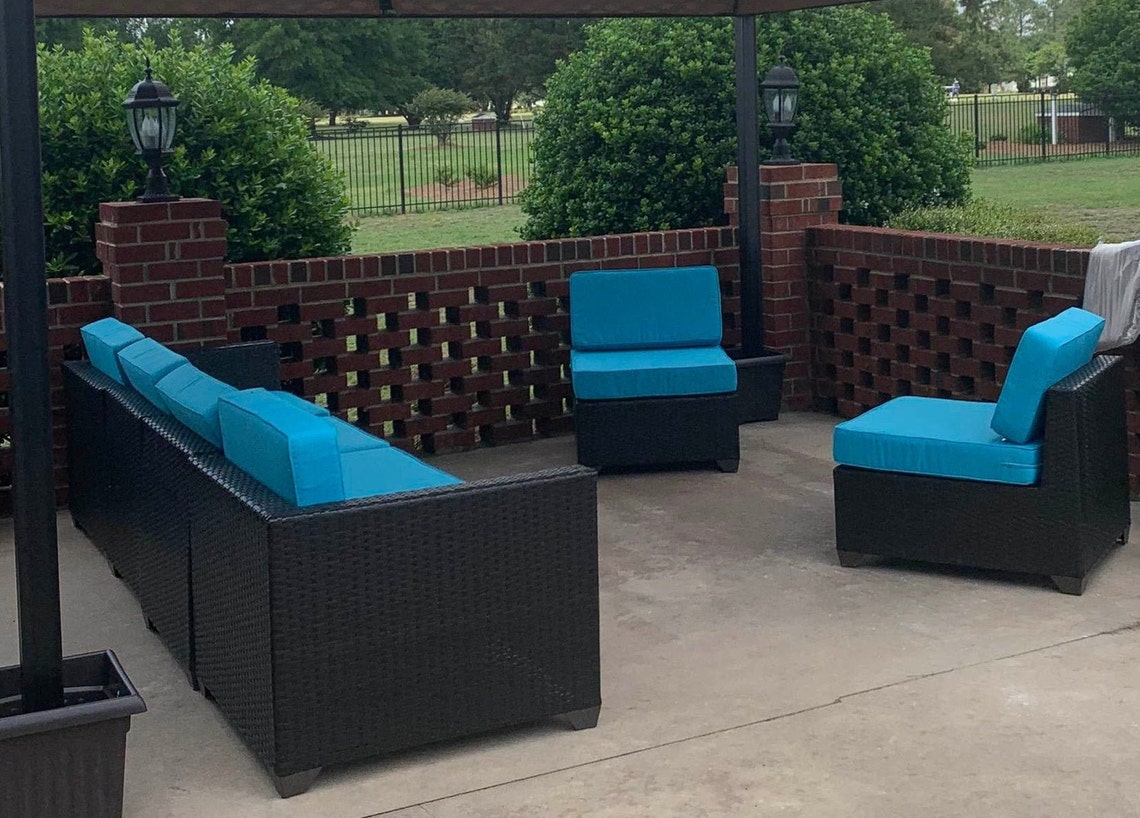 Custom Seat Cushion COVERS with ZIPPER & PIPING welting for Etsy