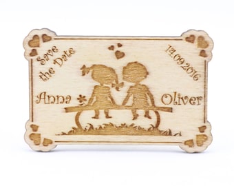 wooden save the date magnet wedding custom laser cut save the etsy