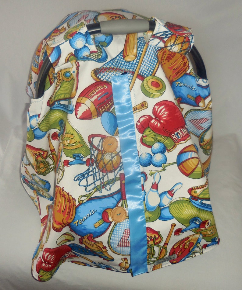 Sports theme baby car seat cover