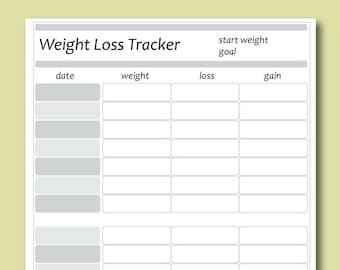weight loss tracker weight loss log weight loss journal etsy