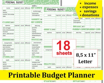 mini happy planner inserts printable monthly personal budget etsy