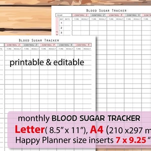 blood sugar log ,blood sugar chart, blood glucose log printable, monthly diabetic planner, diabetic log, glucose log -Instant Download