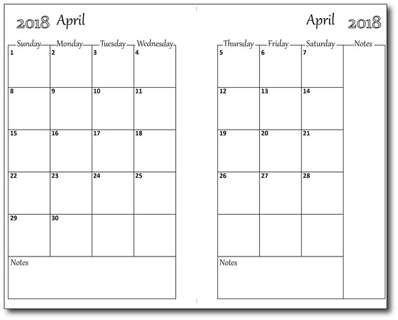 Calendar 2018 Template Monthly