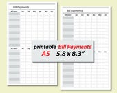 Bill Payments Tracker: A5 Printable PDF, Financial Organizer (Instant Download)
