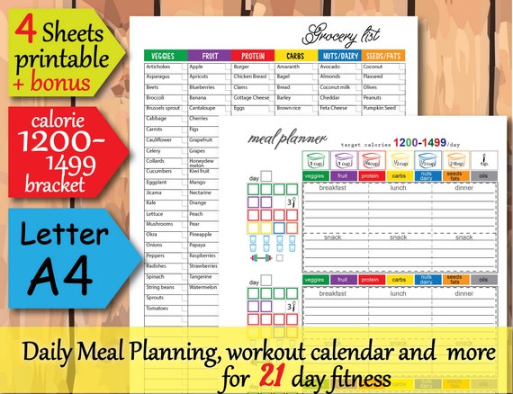 2100 Calorie Diet Chart