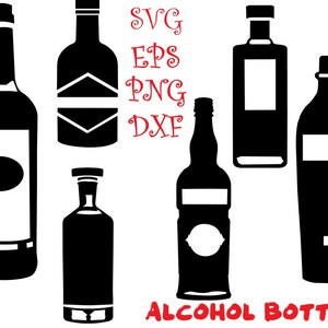 alcohol bottle clipart, alcohol bottle svg, bottle Svg Eps Png Dxf files for cutting for commercial use & personal- Instant Download