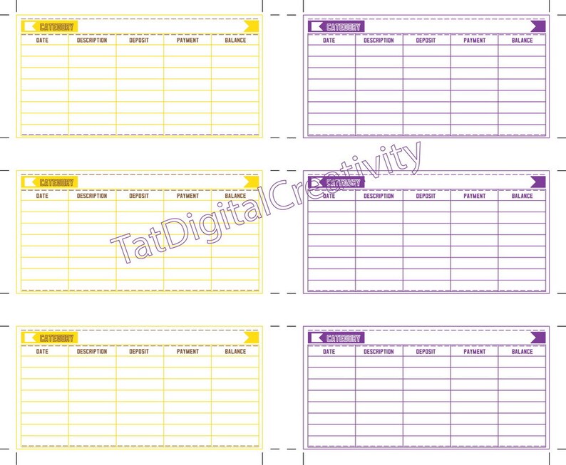 cash envelope system cash tracker printable cash organizer etsy