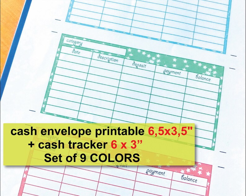 cash tracker printable for cash envelope system cash track etsy