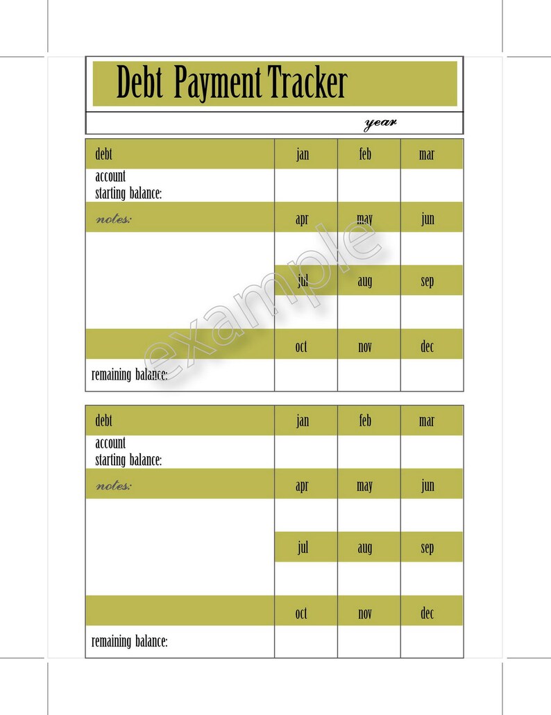 Debt Track Debt Payment Tracker Debt Inserts Happy Planner Etsy