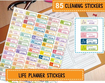 Cleaning Planner Stickers, Home Organization Stickers (Instant Download)