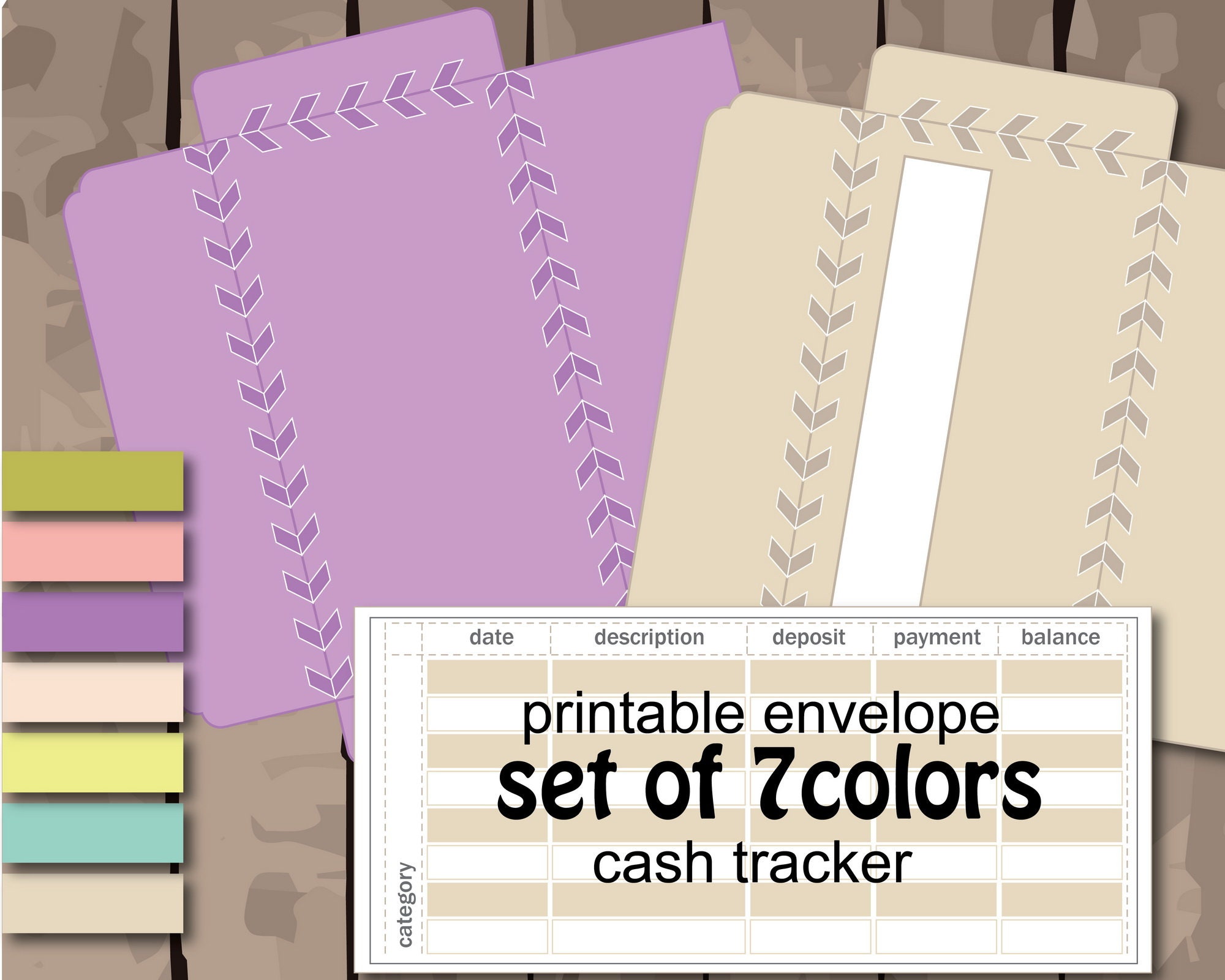 Envelope Template Cash Tracker Envelope Printable Money - Etsy