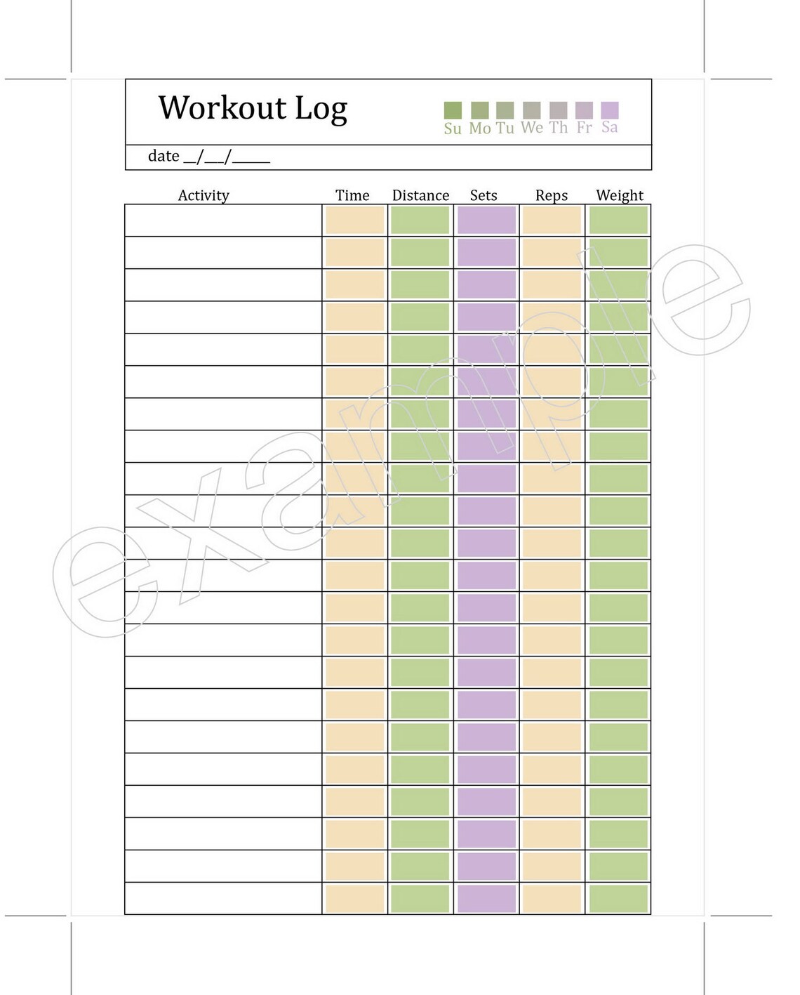 Fitness Journal Happy Planner Size Inserts Exercise Tracker - Etsy