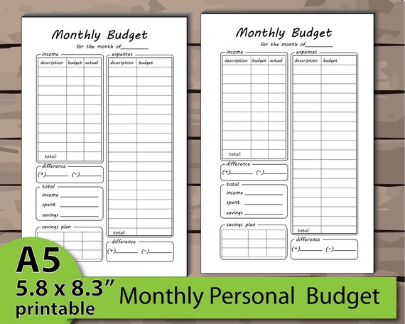 budget-sheet-a5-planner-budget-insert-monthly-budget-insert-etsy