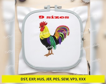 Rooster Applique Machine Embroidery Design (Instant Download)
