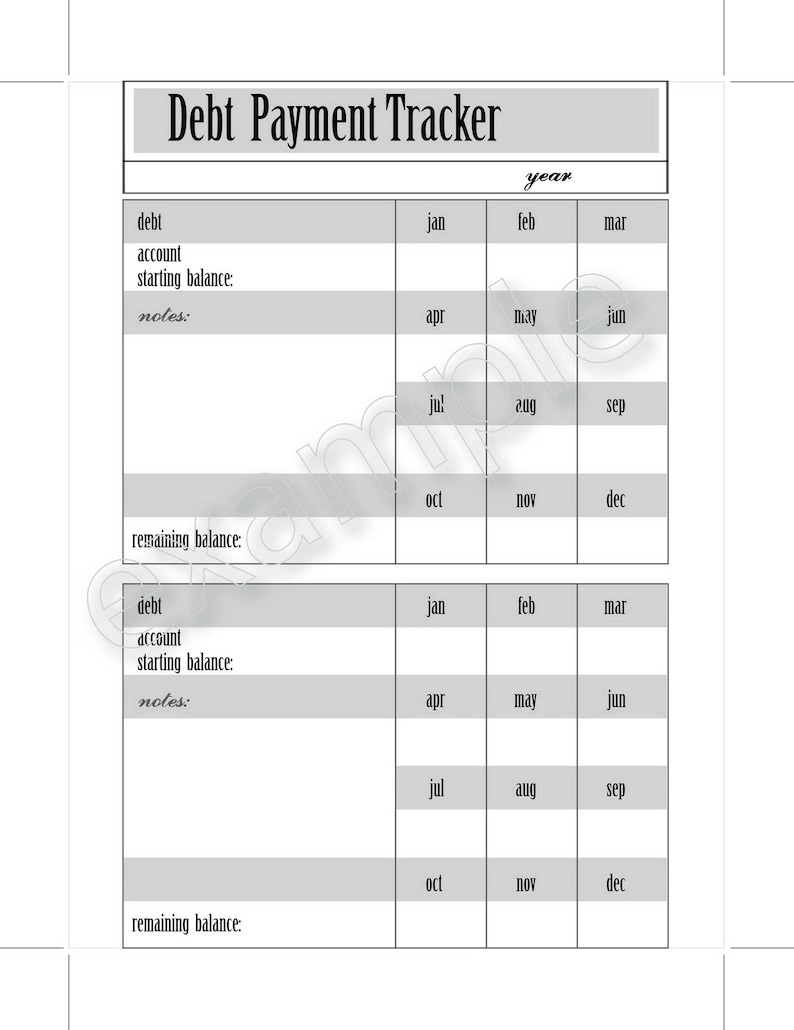 Debt Track, Debt Payment Tracker, Debt Inserts, Happy Planner Debt