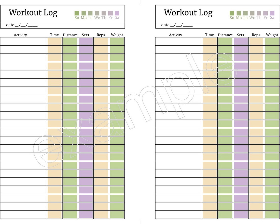 Fitness Journal Happy Planner Size Inserts Exercise Tracker - Etsy