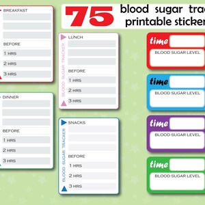 Puede incluir: 75 pegatinas imprimibles para el seguimiento del azúcar en sangre. Las pegatinas son de color rojo, azul, morado y verde. Cada pegatina tiene un espacio para la hora y el nivel de azúcar en sangre. Las pegatinas están diseñadas para ser utilizadas para el seguimiento del azúcar en sangre después de las comidas o los refrigerios.